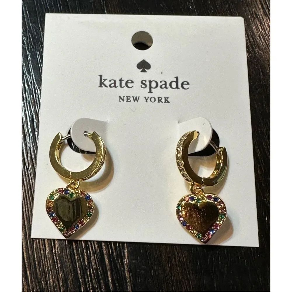 Kate Spade NEW Take Heart huggie earrings